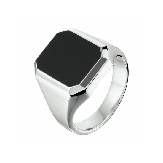 zegelring massief onyx 13 x 11mm - 41387