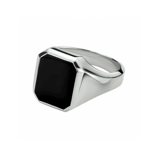 zegelring massief onyx 13 x 11mm - 41387