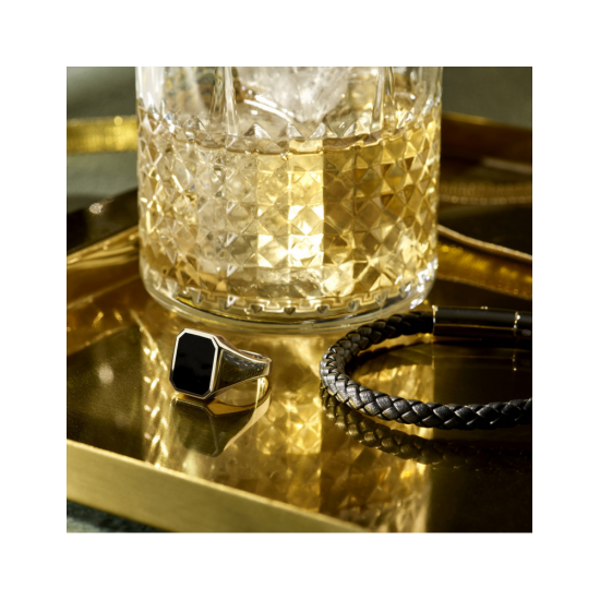 zegelring massief onyx 13 x 11mm - 41387