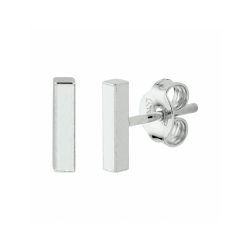 zilveren oorknoppen balkje - 42212