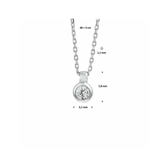 collier zirkonia 40 + 4 cm - 42290