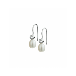 oorhangers parel en zirkonia franse haak - 42153