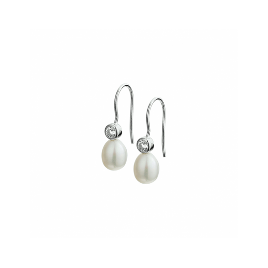 oorhangers parel en zirkonia franse haak - 42153