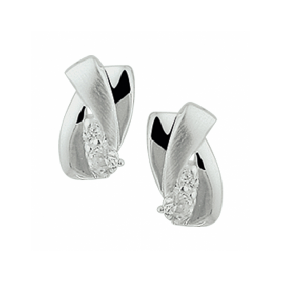 oorknoppen zirkonia poli/mat - 42226