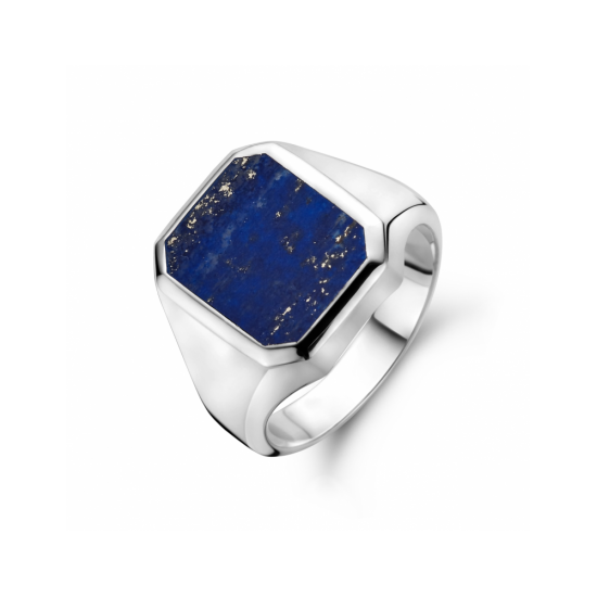 zegelring massief lapis 13 x 11mm - 41386
