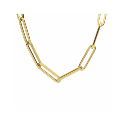 9k collier paperclip vierkante buis 6,0 mm 45 cm - 42744