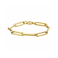 9k armband paperclip vierkante buis 6,0 mm 19 cm - 42747