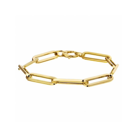 9k armband paperclip vierkante buis 6,0 mm 19 cm - 42747