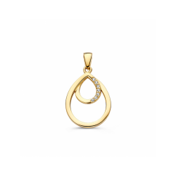 Hanger geelgoud zirkonia - 42779