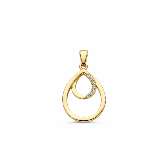 Hanger geelgoud zirkonia - 42779