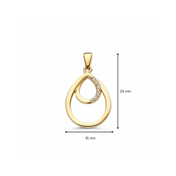 Hanger geelgoud zirkonia - 42779