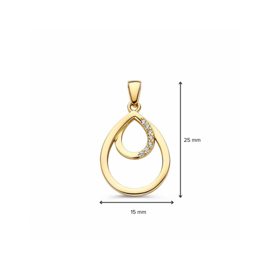 Hanger geelgoud zirkonia - 42779