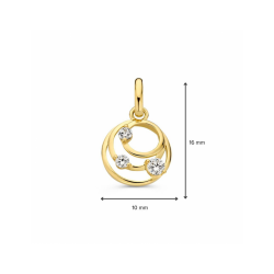 Hanger geelgoud zirkonia - 42774