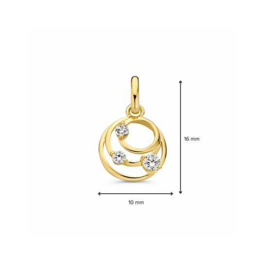 Hanger geelgoud zirkonia - 42774